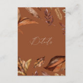 Elegante rustieke bladeren QR code bruiloft terrac Informatiekaartje (Voorkant)