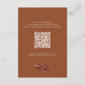 Elegante rustieke bladeren QR code bruiloft terrac Informatiekaartje (Achterkant)
