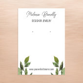 Elegante rustieke bladeren sieraden oorbel display visitekaartje