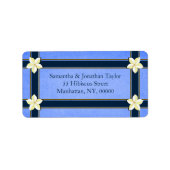 Elegante rustieke blauwe bloemen retour adreslabel etiket (Voorkant)