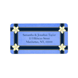 Elegante rustieke blauwe bloemen retour adreslabel etiket