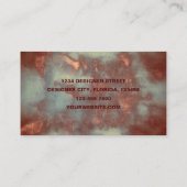 Elegante rustieke Blauwgroen bruine landelijke tex Visitekaartje (Achterkant)