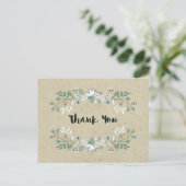 Elegante rustieke bloem eenvoudige aardse dank u briefkaart (Staand voorkant)