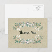 Elegante rustieke bloem eenvoudige aardse dank u briefkaart (Voorkant / Achterkant)