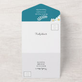 Elegante rustieke bloem Gepersonaliseerd bruiloft All In One Uitnodiging (Buitenkant)