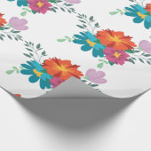 Elegante Rustieke Bloem Navy Bourgondië Marsala Ro Cadeaupapier (Hoek)