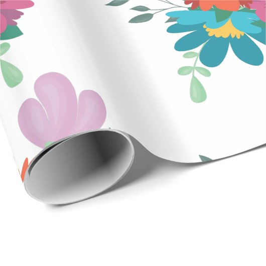 Elegante Rustieke Bloem Navy Bourgondië Marsala Ro Cadeaupapier (Rol Hoek)