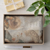 Elegante Rustieke Bloem- & Script Vintage Decoupag Tissuepapier (Geschenk)