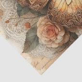 Elegante Rustieke Bloem- & Script Vintage Decoupag Tissuepapier (Detail)