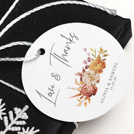 Elegante rustieke bloemblaadjes liefde Bedankt bru Bedankjes Labels