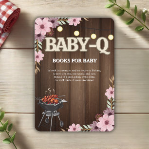 Elegante rustieke Bloemen Baby-Q Grill Baby shower Informatiekaartje