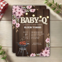 Elegante rustieke Bloemen Baby-Q Grill Baby shower