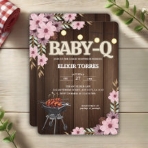 Elegante rustieke Bloemen Baby-Q Grill Baby shower
