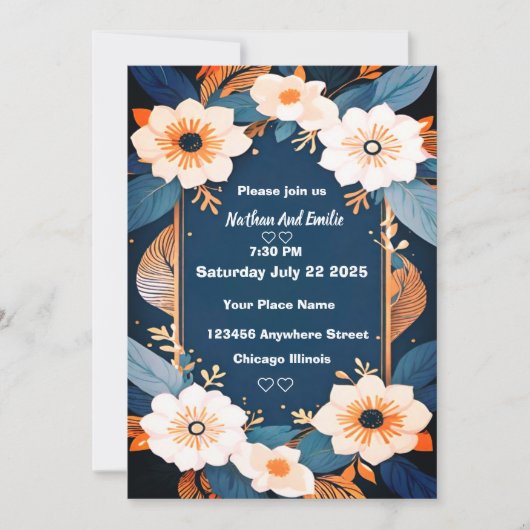 Elegante rustieke bloemen Flat Thank You Card Bedankkaart (Voorkant)