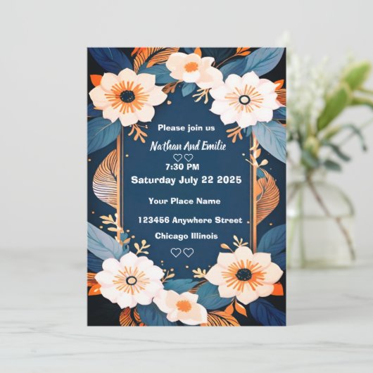 Elegante rustieke bloemen Flat Thank You Card Bedankkaart (Staand voorkant)