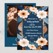 Elegante rustieke bloemen Flat Thank You Card Bedankkaart (Voorkant / Achterkant)