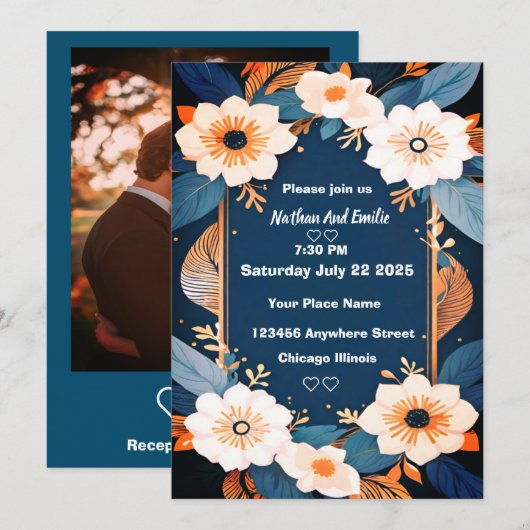 Elegante rustieke bloemen Flat Thank You Card Bedankkaart (Voorkant / Achterkant)