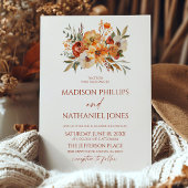 Elegante rustieke bloemen Herfst herfstbruiloft Kaart