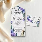 Elegante Rustieke Bloemen Krans Bruid Bruidegom Hu All In One Uitnodiging