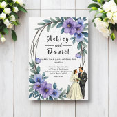 Elegante Rustieke Bloemen Krans Bruid Bruidegom Hu Kaart