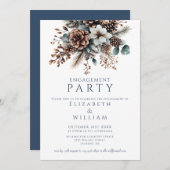 Elegante Rustieke Bloemen Pinecone Engagement Part Kaart (Voorkant / Achterkant)