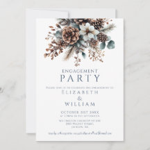 Elegante Rustieke Bloemen Pinecone Engagement Part