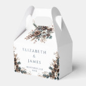 Elegante rustieke bloemen Pinecones bos bruiloft Bedankdoosjes (Voorkant Zijde)