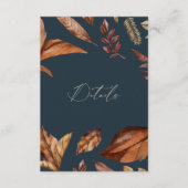 Elegante Rustieke Bloemen QR code Bruiloft Marine Informatiekaartje (Voorkant)