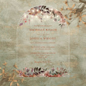 Elegante Rustieke Bloemen String Lichten Boog Huwe Acryl Uitnodigingen