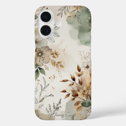 Elegante rustieke bloemen Waterverf Case-Mate iPhone Case (Achterkant)
