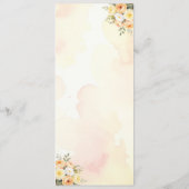 Elegante rustieke Bloemen Waterverf Trouwmenu Menu (Achterkant)