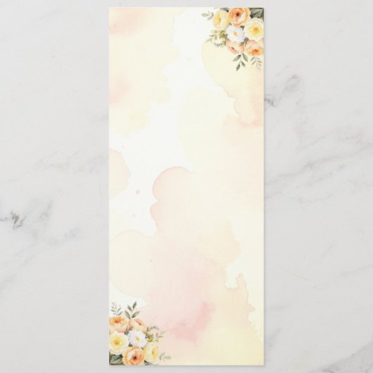 Elegante rustieke Bloemen Waterverf Trouwmenu Menu (Achterkant)