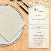 Elegante rustieke Bloemen Waterverf Trouwmenu Menu