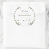 Elegante rustieke bloemenbruiloft Dank u Sticker (Tas)