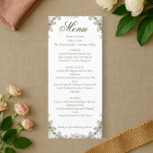 Elegante rustieke bloemenbruiloft menu