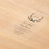 Elegante rustieke bloemengewei bruiloft acryl uitnodigingen (Laagn)