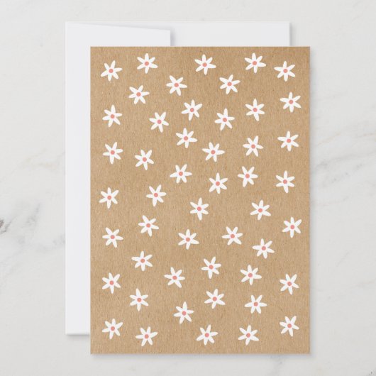 Elegante Rustieke Bloemenguirlande  Bewaar de datu Save The Date (Achterkant)