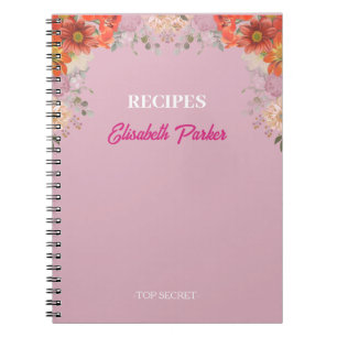 Elegante rustieke bloemenkleuren keuken kookboek r notitieboek