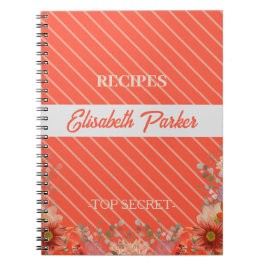 Elegante rustieke bloemenkleuren keuken kookboek r notitieboek