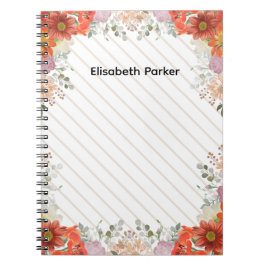 Elegante rustieke bloemenkleuren keuken kookboek r notitieboek
