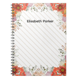 Elegante rustieke bloemenkleuren keuken kookboek r notitieboek