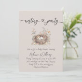 Elegante Rustieke Bloemenkraam Nesting Feest Kaart (Staand voorkant)