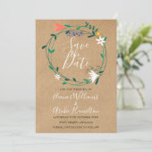 Elegante Rustieke Bloemenslingers  Bewaar de Datum Save The Date (Staand voorkant)