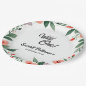 Elegante rustieke bloementuin zomer 1e verjaardag papieren bordje (Gekanteld)