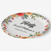 Elegante rustieke bloementuin zomer 40e verjaardag papieren bordje (Gekanteld)