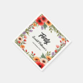 Elegante rustieke bloementuin zomer 40e verjaardag servet (Hoek)