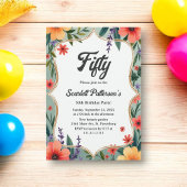 Elegante rustieke bloementuin zomer 50e verjaardag kaart