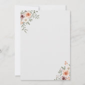 Elegante Rustieke Bloemige Bruiloft Kaart (Achterkant)