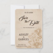 Elegante Rustieke Bloemige Trouwkaart Save The Dat Date (Voorkant)
