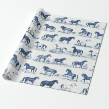 Elegante  rustieke Blue Horse Breeds Toile